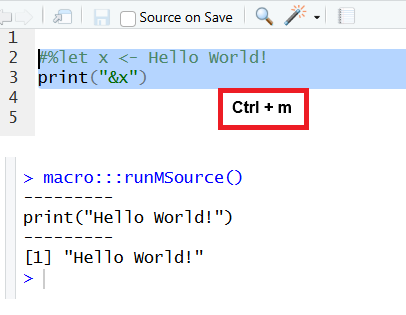 Run Macro Hello World!